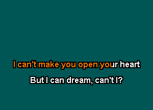 I can't make you open your heart

Butl can dream, can't I?