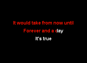 It would take from now until

Forever and a day

It's true
