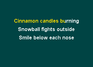 Cinnamon candles burning

Snowball fights outside
Smile below each nose