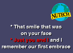 ' That smile that was
on your face
and I
remember our first embrace