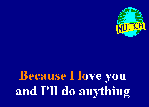 Because I love you
and I'll do anything
