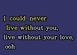 I could never

live without you,

live Without your love,

00h