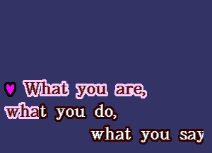 what you say