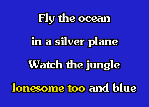 Fly the ocean
in a silver plane
Watch the jungle

lonesome too and blue