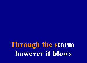Through the storm
however it blows