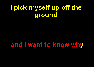 I pick myself up off the
ground

and I want to know why