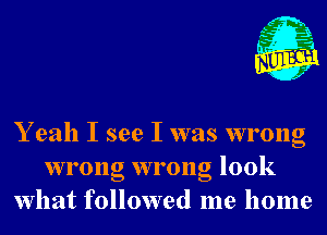m,
K' Jab

Y eah I see I was wrong
wrong wrong look
What followed me home