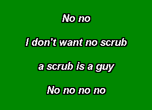 No no

I don't want no scrub

a scrub is a guy

No no no no