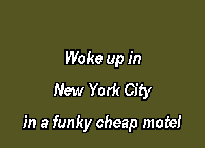 Woke up in
New York City

in a funky cheap mote!