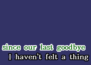 WWW

I havenk felt a thing
