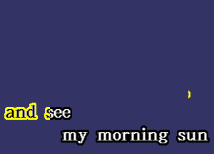 dezee

my morning sun