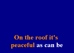 On the roof it's
peaceful as can be