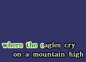 m eagles cry

on a mountain high