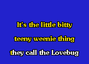 It's the litde bitty

teeny weenie thing

they call the Lovebug