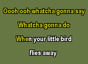 Oooh ooh whateha gonna say

Whatcha gonna do
When your little bird

flies away