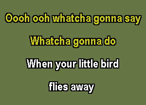 Oooh ooh whateha gonna say

Whatcha gonna do
When your little bird

flies away