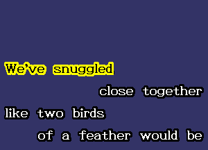 mm-w

close together

like two birds

of a feather would be