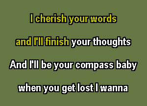 I cherish your words
and I'll finish your thoughts

And I'll be your compass baby

when you get lost I wanna