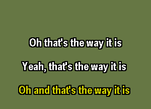 Oh that's the way it is

Yeah, that's the way it is

Oh and thafs the way it is