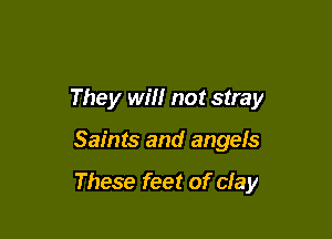 They Wm not stray

Saints and angefs

These feet of clay