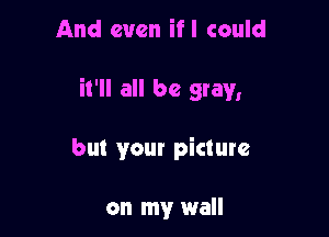 And even ifl could

it'll all be gray,

but your picture

on my wall