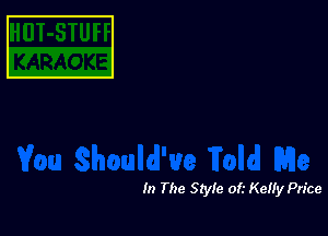 In The Style of.- Kelly Price