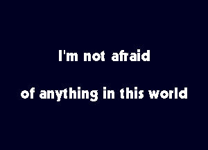 I'm not afraid

of anything in this world