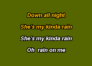 Down 3!! night

She's my kinda rain
She's my kinda rain

Oh rain on me