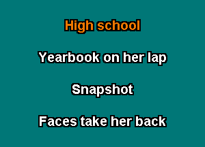 High school

Yearbook on her lap

Snapshot

Faces take her back