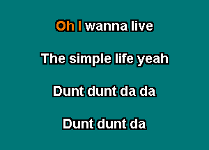 Oh I wanna live

The simple life yeah

Dunt dunt da da

Dunt dunt da