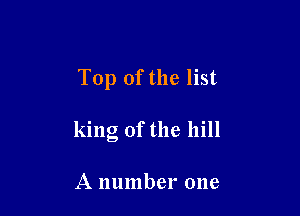Top of the list

king of the hill

A number one