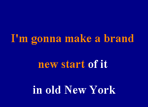 I'm gonna make a brand

new start of it

in old New York