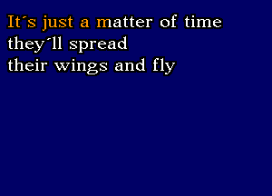 It's just a matter of time
they'll spread
their wings and fly