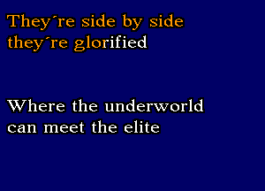 They're side by side
they're glorified

XVhere the underworld
can meet the elite