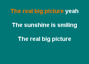 The real big picture yeah

The sunshine is smiling

The real big picture
