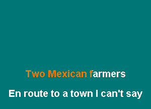 Two Mexican farmers

En route to a town I can't say