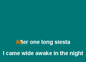 After one long siesta

I came wide awake in the night