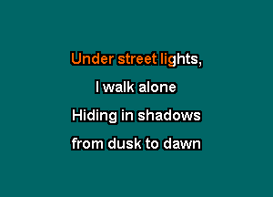 Under street lights,

lwalk anne
Hiding in shadows

from dusk to dawn