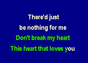 There'd just
be nothing for me
Don't break my heart

This heart that loves you