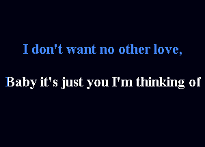 I don't want no other love,

Baby it's just you I'm thinking of