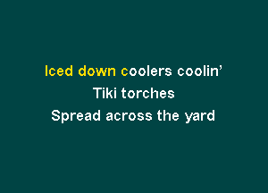 Iced down coolers cooliw
Tiki torches

Spread across the yard