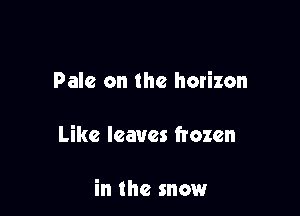 Pale on the horizon

Like leaves frozen

in the snow