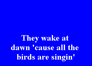They wake at
dawn 'cause all the
birds are singin'