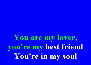 You are my lover,
you're my best friend
You're in my soul