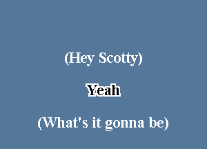 (Hey Scotty)
m

(What's it gonna be)
