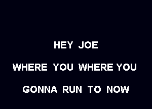 HEY JOE

WHERE YOU WHERE YOU

GONNA RUN TO NOW