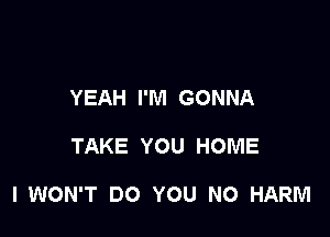 YEAH I'M GONNA

TAKE YOU HOME

I WON'T DO YOU N0 HARM