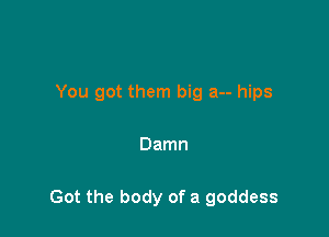 You got them big a-- hips

Damn

Got the body of a goddess