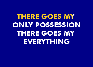 THERE GOES MY
ONLY POSSESSION
THERE GOES MY
EVERYTHING

g