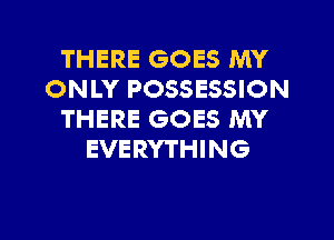 THERE GOES MY
ONLY POSSESSION
THERE GOES MY
EVERYTHING

g